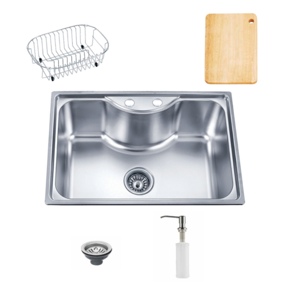 MICHIGAN - Cuba de sobrepor em aço inox 64x38 com KIT